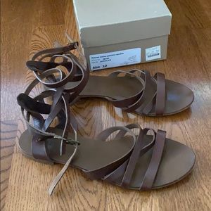 J.Crew Deseree leather gladiator sandals brown 10